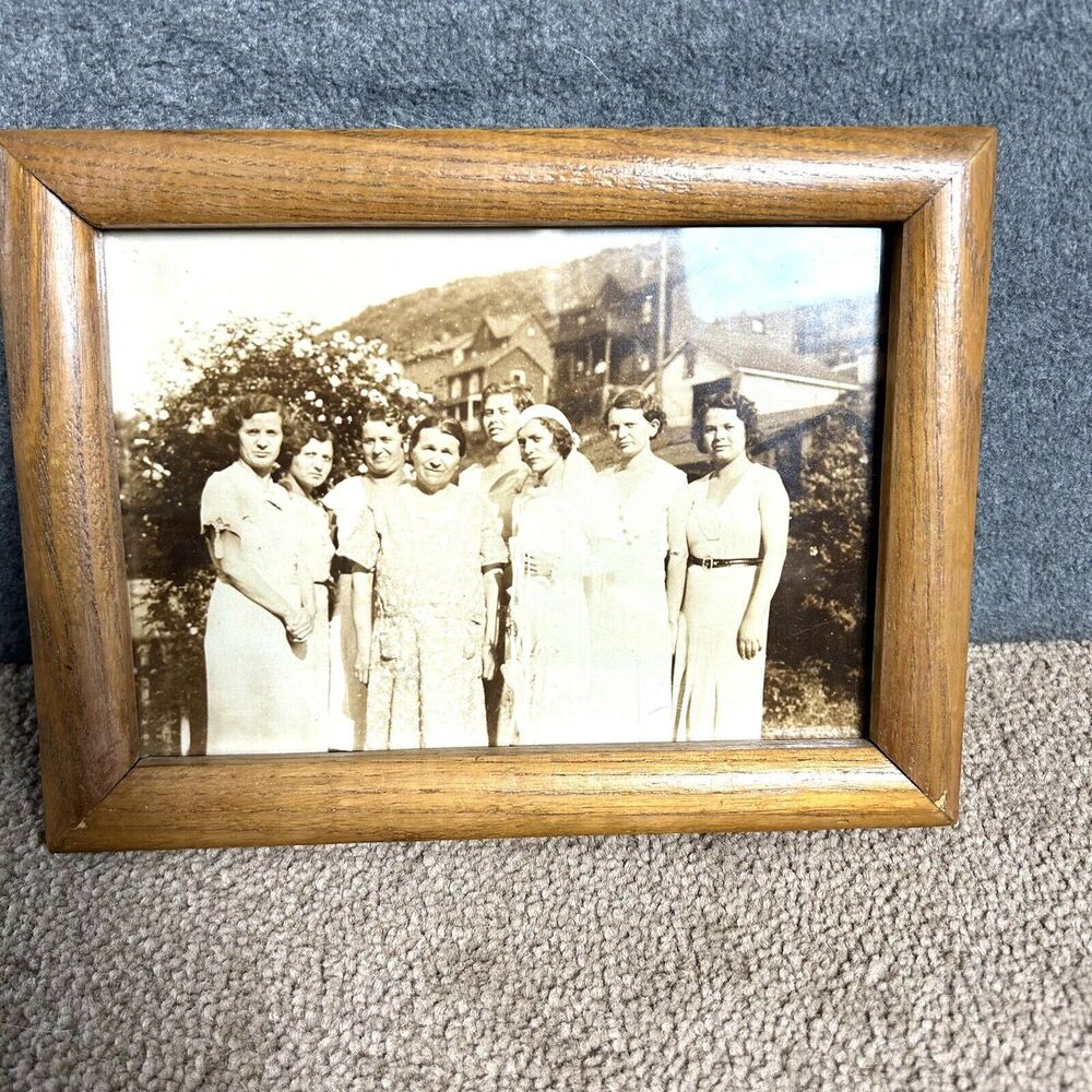 Vintage 1920s Black and White Wedding Bride Bridesmaids 5x7 Portrait Photograph